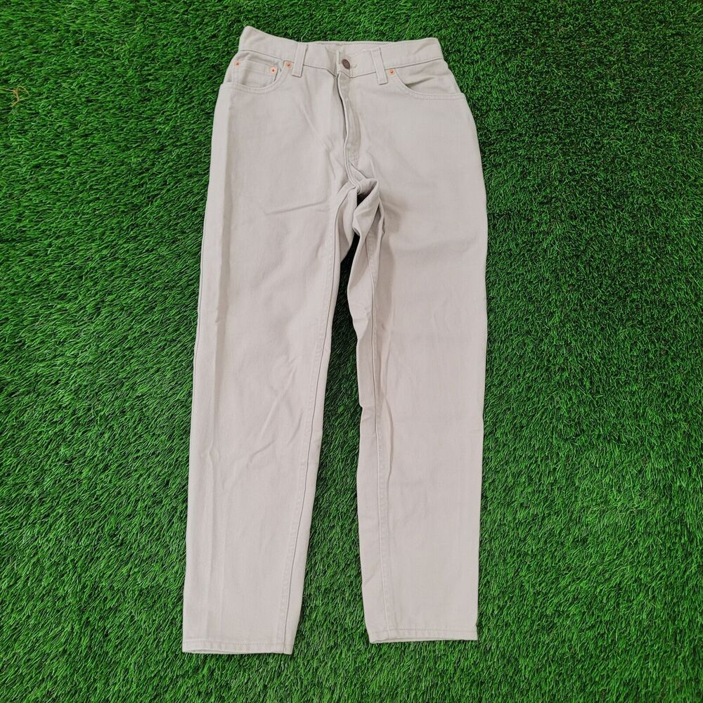 Vintage LEVIS 550 Jeans Womens 2/3 26x29 Baggy Beige